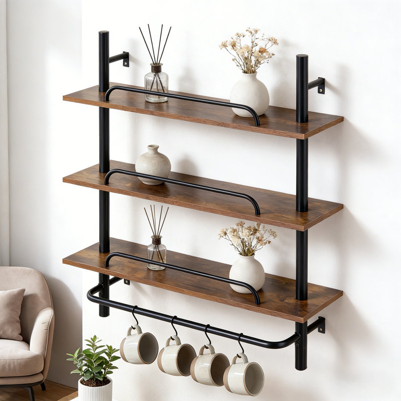 81cm W Metal Wall Mounted Shelving Unit