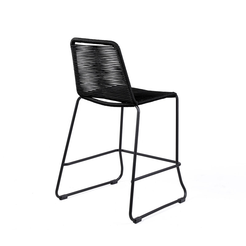 Tabouret de bar ou de table empilable Blomquist, Noir, noir, noir, noir, Tabouret de bar (assise de 30 po de hauteur)