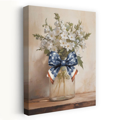 Bouquet de pots patriotiques, art abstrait contemporain rustique