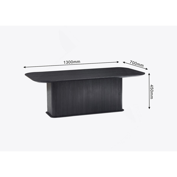 Latitude Run® Coffee Table Walnut Wood Surface And Black Metel Feet ...