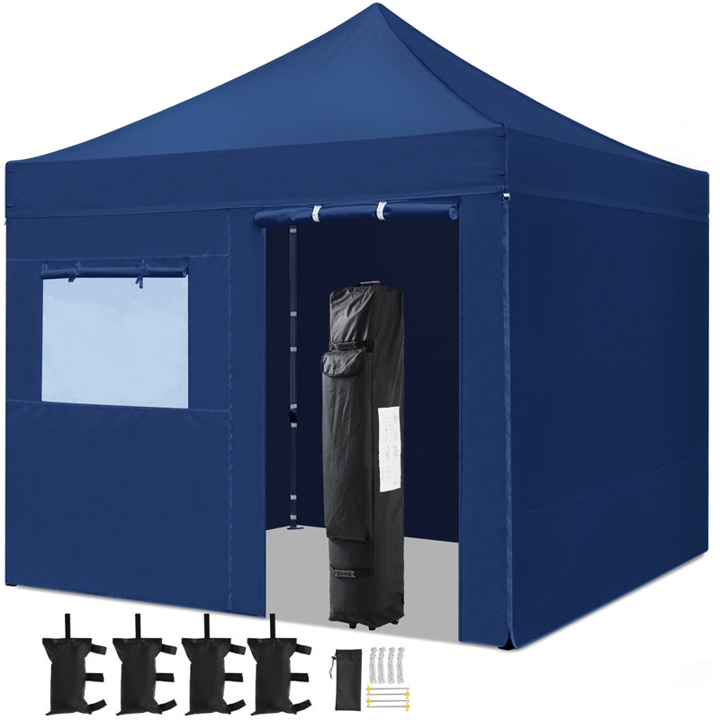 Camdyn 10 Ft. W x 10 Ft. D Steel Pop-Up Canopy, Navy Blue