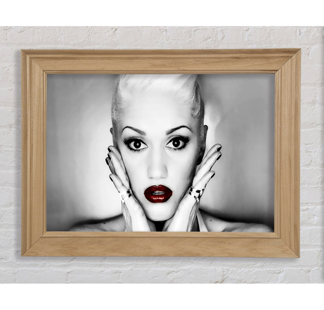 Gwen Stefani Red Lips - Einzelne Bilderrahmen Kunstdrucke