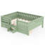 Double avec bibliothèque et tiroirs de rangement intégrés, conception d'escalier de sécurité et rails de sécurité de haute qualité, vert avocat-89956219