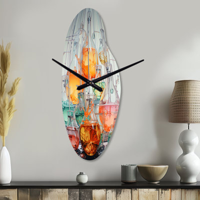 Pote Scientist S Domain Laboratories I - Laboratories Asymmetrical Metal Wall Clocks, Industrial Curved Wall Clock Print