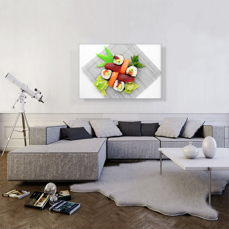 " Sushi Sashimi With Salad ", 28" H x 42" W x 0.75" D