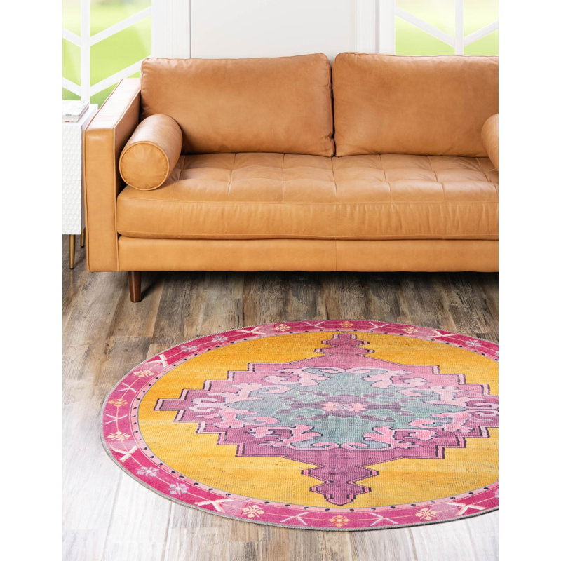 Oppie Oriental Indoor Rug, Round 5'