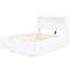 Lit plateforme double blanc avec lit gigogne, rangement de tiroirs, tiroirs et tête de lit-1007545042