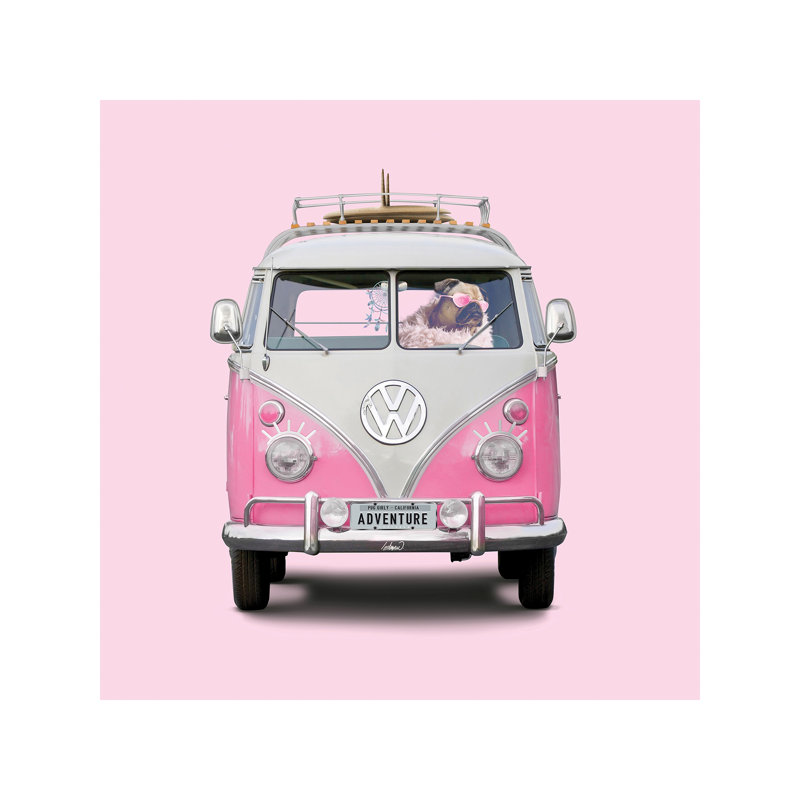 Pug Girly Adventure by Lostanaw - Wrapped Canvas Painting, 93.98 cm H x 93.98 cm W x 3.175 cm D
