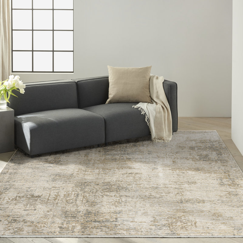 Calvin Klein CK078 Summit 9'10" x 13' Natural Grey Modern Indoor Rug, Rectangle 9'10" x 13'