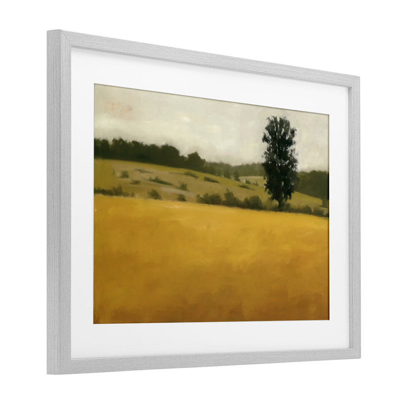 «Autumn Memory Landscape», reproduction sous verre encadrée, design par Megan Lightell, Cadre de ferme gris