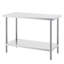 Table de préparation en acier inoxydable, 61 x 122 x 86 cm, capacité de charge de 363 kg, table de travail robuste en métal avec 3 niveaux de hauteur réglables, poste de travail professionnel pour cuisine, garage, restaurant ou jardin.