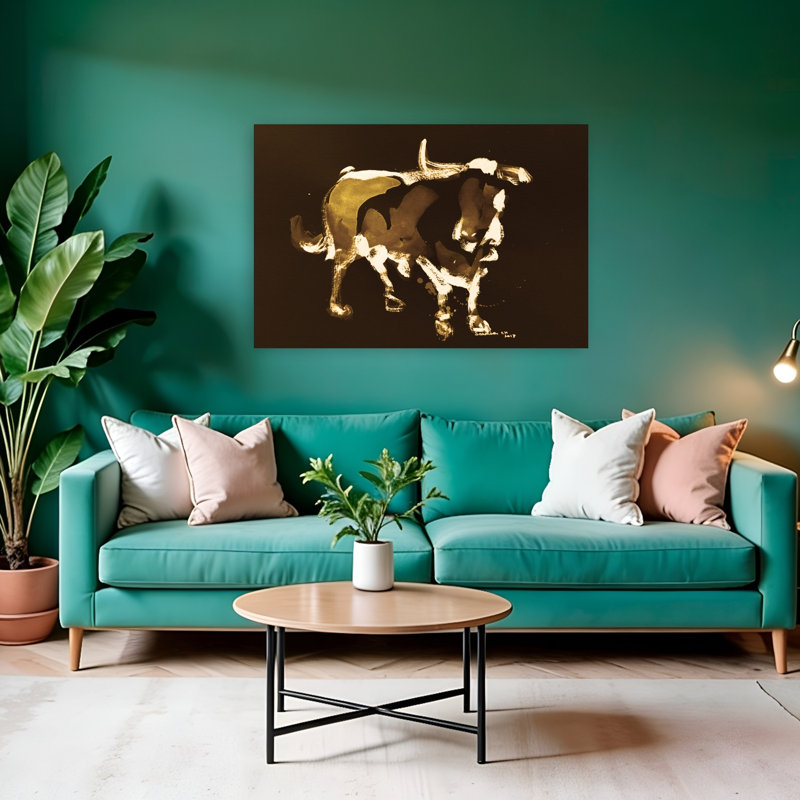 Impression d'art contemporain abstrait Bull Art 5, 32" H x 48" W