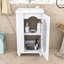 Meuble-lavabo autoportant avec lavabo en céramique, tablette réglable et armoire de rangement-1802026376