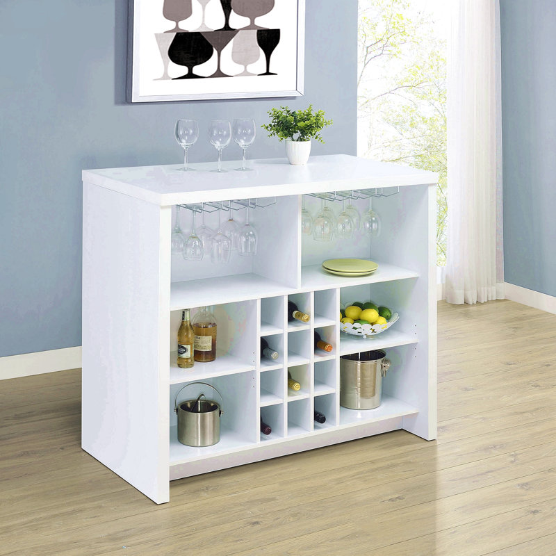 Engineered Wood Freestanding Home Bar, White