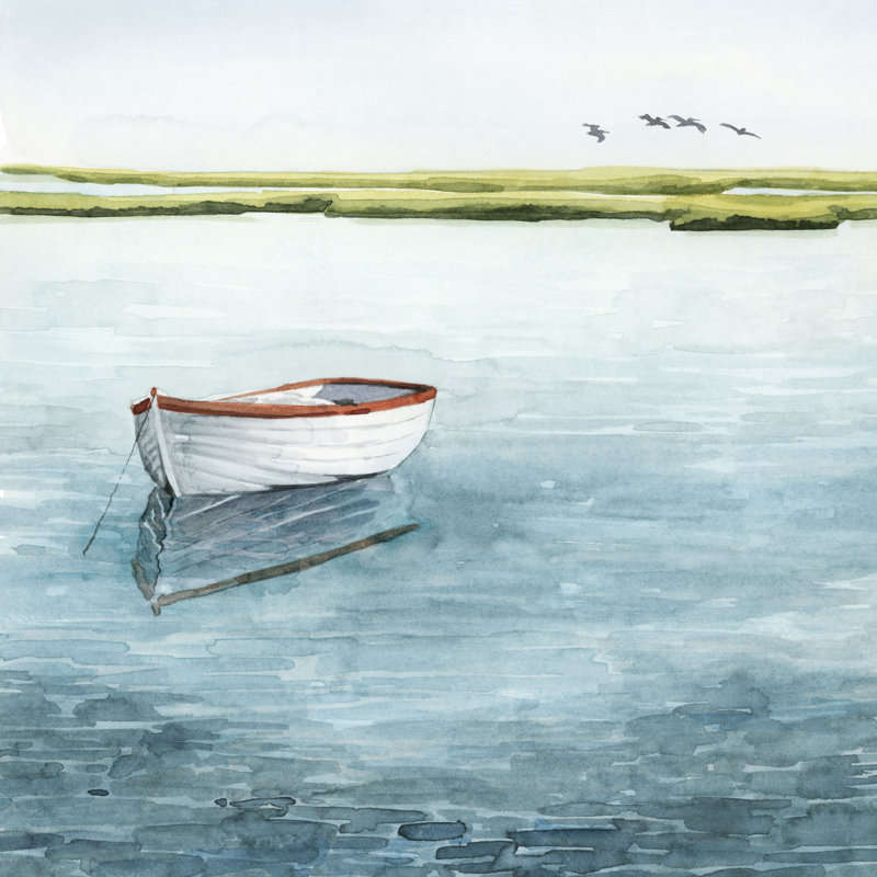 Anchored Bay I by Grace Popp - Wrapped Canvas Painting, 30cm H x 30cm W