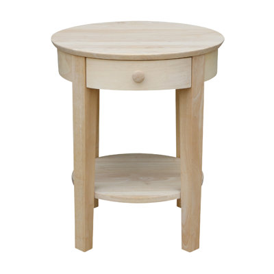 Solid Wood End Table with Storage