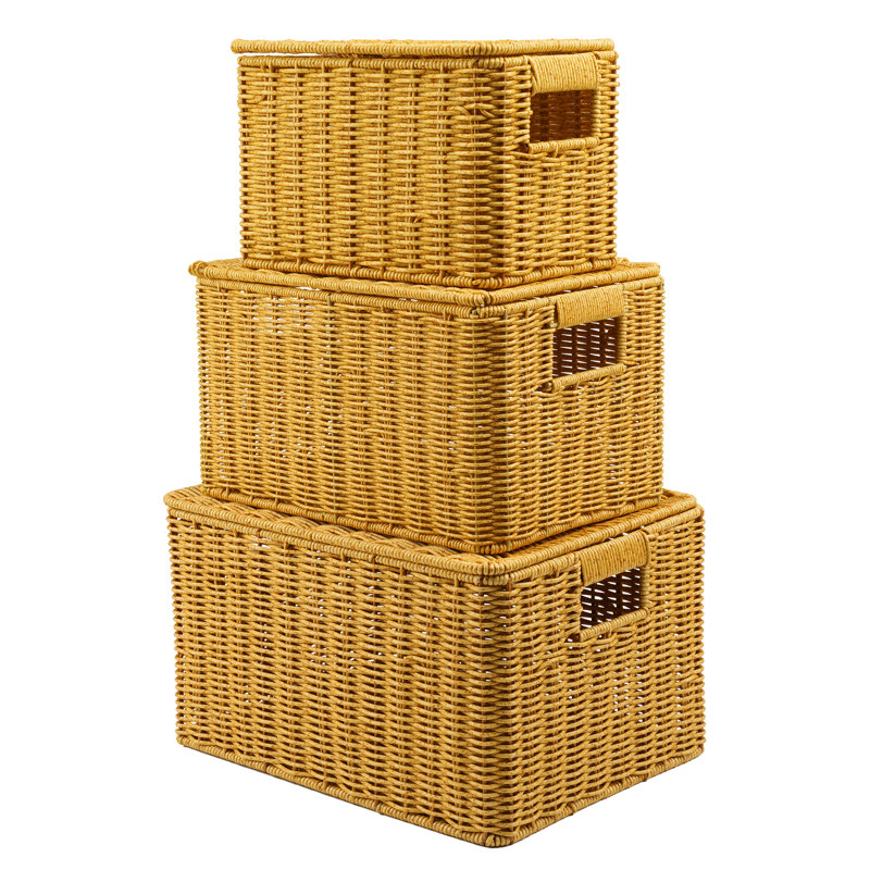 Ensemble de boîtes en rotin