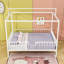 Lit plateforme en métal avec forme de maison-505146708-505146709