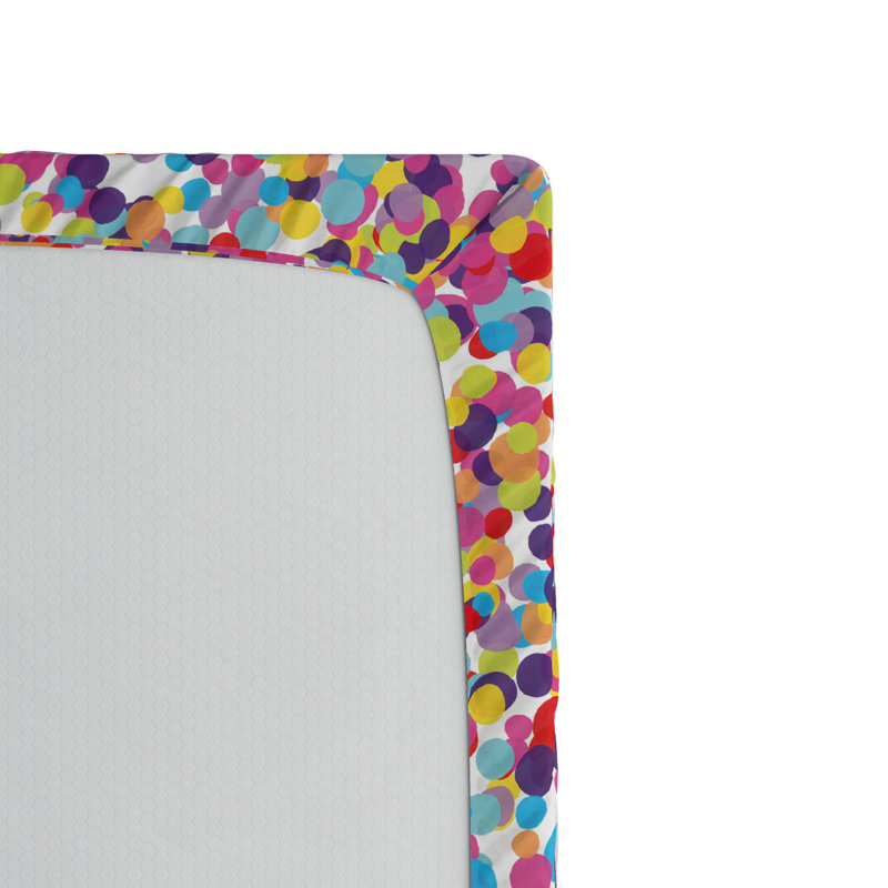 Microfiber Fitted Sheet, Twin XL Fitted Sheet, Multicolor Polka Dots