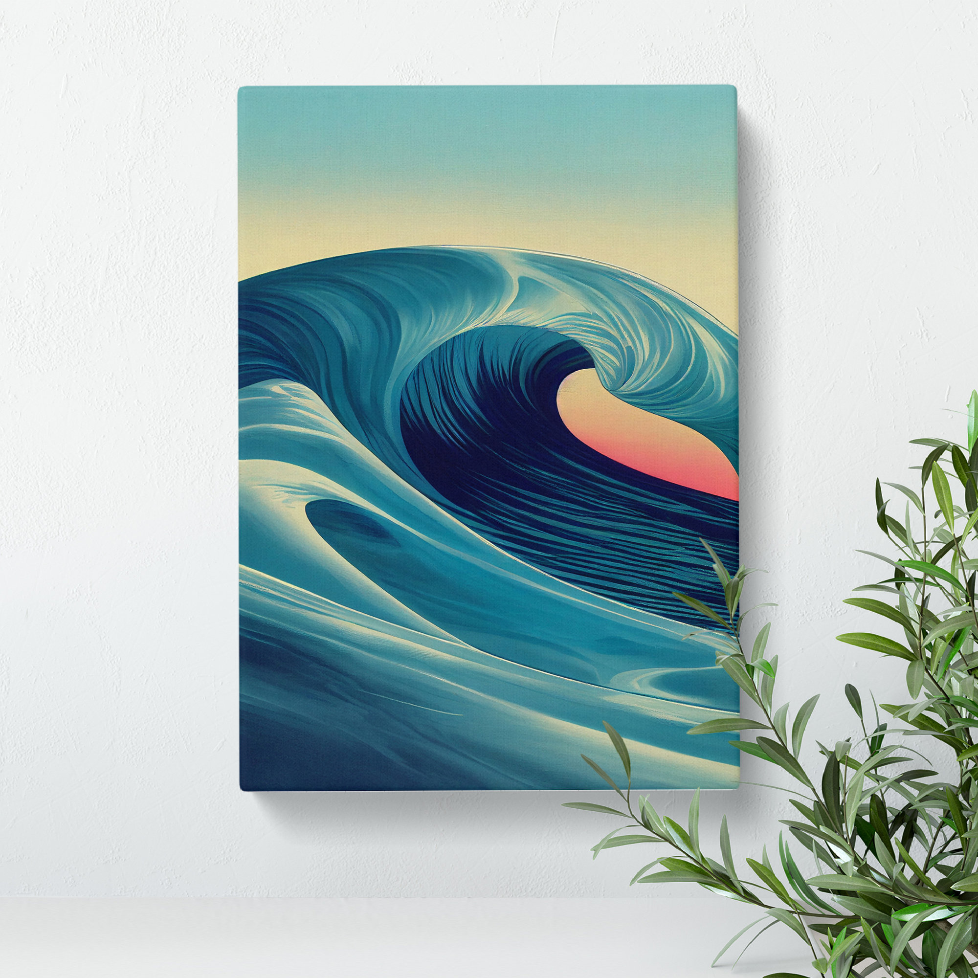 House of Hampton Sunset Ocean Wave No.1 - Wrapped Canvas Graphic Art ...