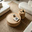 Table basse ronde en bois aggloméré pour le salon-128966598-128966599-128966600