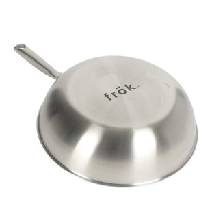 Poêle à frire antiadhésive en acier inoxydable avec couvercle frok, platine de 11 po frök
