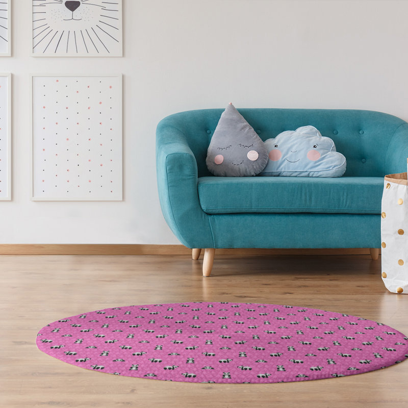 Tapis de la zone rose panda, Rond 5 pi