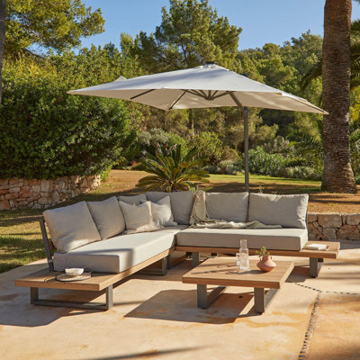 Annaleah 6 - Person Garden Lounge Set with Cushions & Parasol