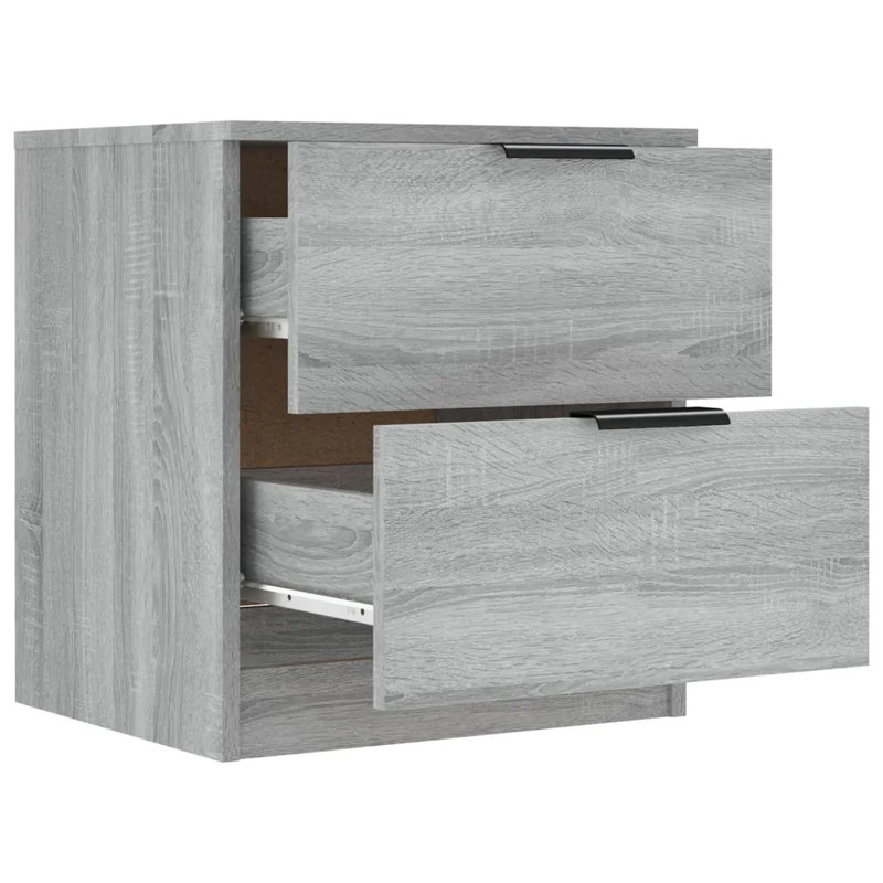 Jaicen 45 cm W Bedside Table, Grey Sonoma