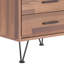 Walnut Finish Accent Table With 2 Storage Drawer Units And Metal Legs