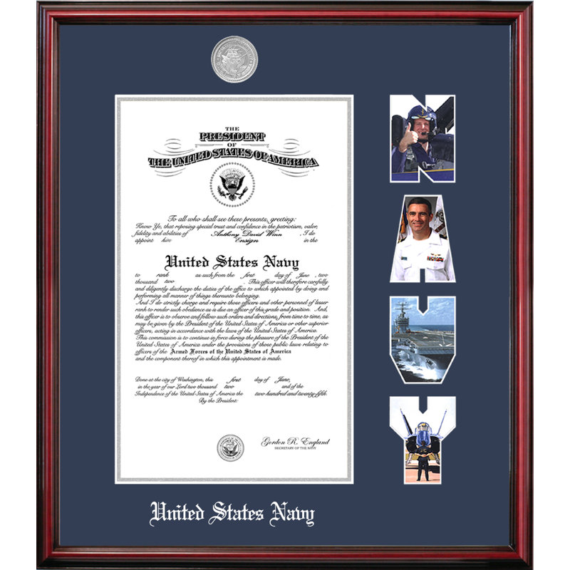 Cadre photo en forme de petit certificat marine, 11 po x 14 po