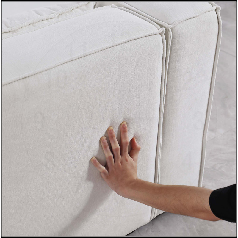 Canapé modulaire polyvalent à assise et dossier moelleux, H 26,4 po x l 67,8 po x P 43,7 po, 3