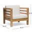 Fauteuil club beige - Structure en bois et tapis imperméables pour une utilisation extérieure : Style moderne du milieu du siècle avec construction