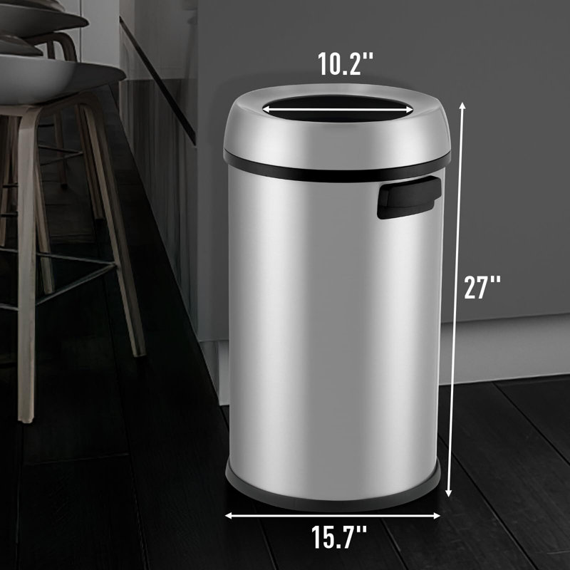 Poubelle ouverte en acier 17 gallons