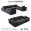 Canapé d'angle modulaire en forme de U de 359 cm (141,2 po), canapé infonuagique surdimensionné sans ossature avec double méridienne, canapé-lit 8 places à assise profonde pour salon-1709351319