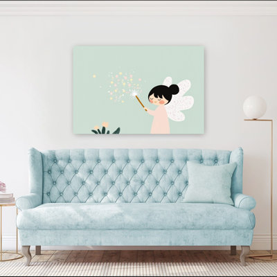 Sweet Fairy Sparkles Dreamy Peaceful Whimsical Wall Art Print 1 Piece Wrapped Canvas Wall Art