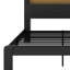 Structure de lit plateforme avec tête de lit à DEL avec rangement et 2 USB, grand rangement sous le lit-1616386058-1616386057