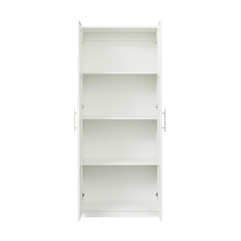 Armoire-penderie avec 2 portes multiples et plusieurs tablettes de rangement