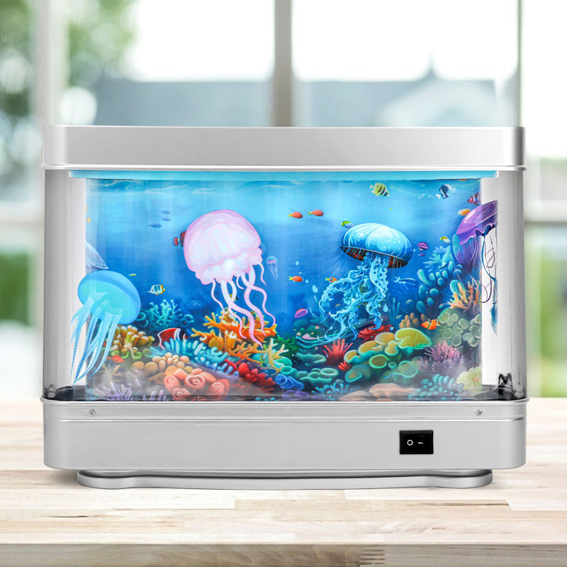 Mini-aquarium artificiel avec lampe poisson