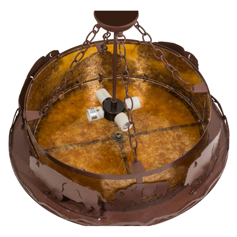 Rustic Lodge 4 - Light Pendant, 74" H x 24" W x 24" D, Rust