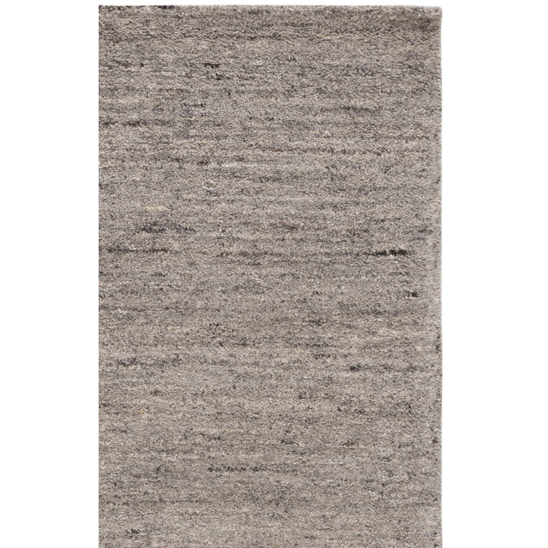 Tapis gris clair en laine / coton et autres fibres touffeté à la main Himalaya, Rectangle 4 pi x 6 pi