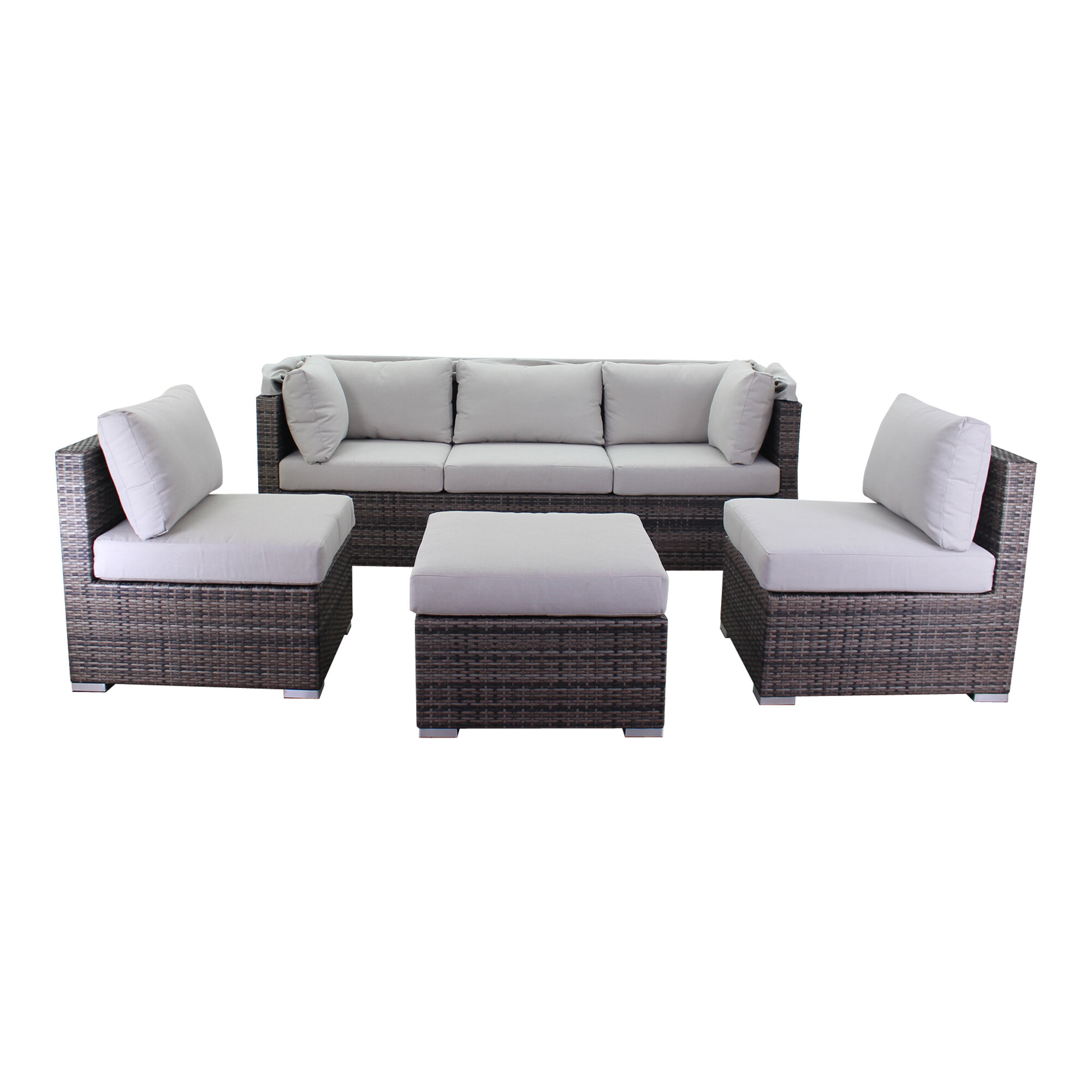 Brayden Studio Strawser 4 Piece Courtyard Casual Daybed Set with ...