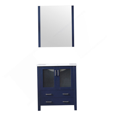 Bath Vanity 18.25 In. D, Ceramic Top, And 22 In. Mirror