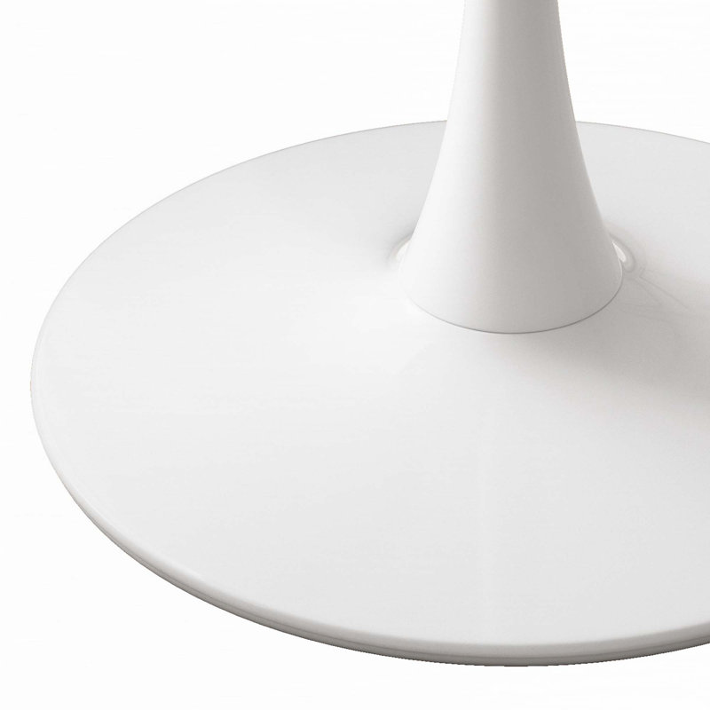 Table de salle à manger moderne Crider, H 28,7 po x L 42 po x l 42 po, Blanc, Blanc