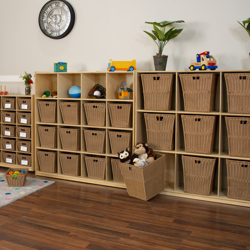 Natural Baltic Birch 9-Cubby Kids Storage Organizer
