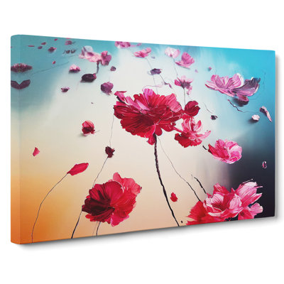 Ethereal Modern Flowers - Wrapped Canvas Print
