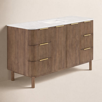 Nova 55" Marble Top Single Sink Bathroom Vanity