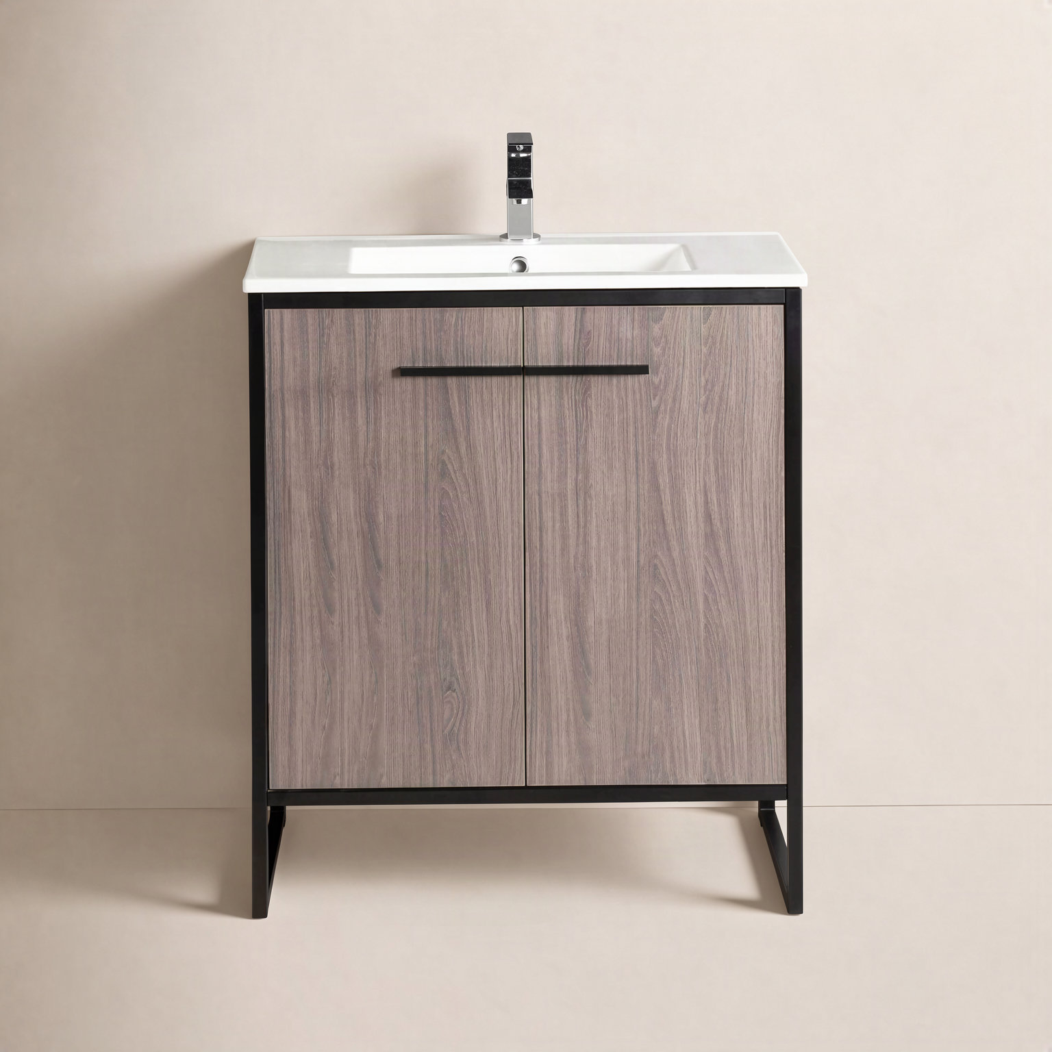 Saray 30'' Single Bathroom Vanity, Gray Taupe