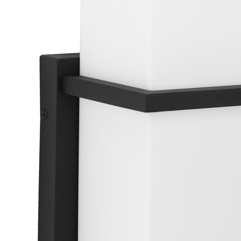 One-Light Modern Small Outdoor Wall Lantern, Black, 12.5" H x 5.25" W x 5" D
