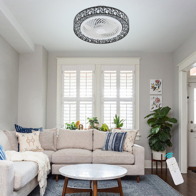 Analice 18.5 Inch Modern Creative Invisible Acrylic Ceiling Fan Light With Remote Control